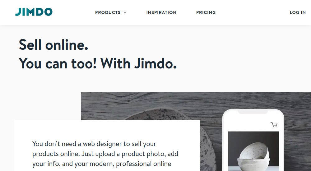 Jimdo - one of the best free website builders in 2020