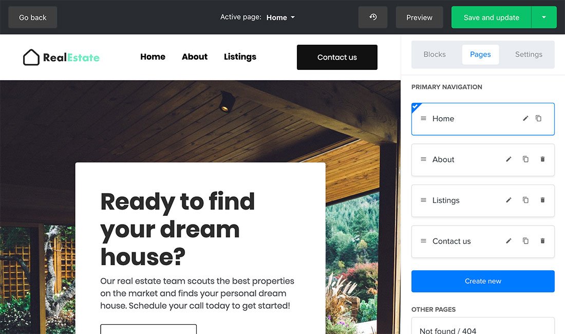 Websuite building and design options in MailerLite Websuite building and design options in MailerLite